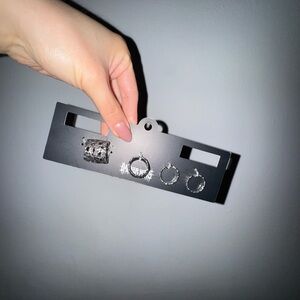 darker wavs textured organic metal ring set